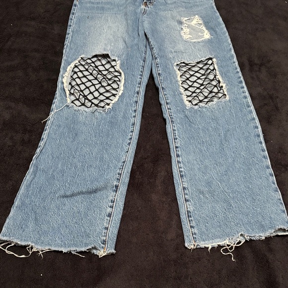 SONG Blue Boyfriend Jeans with Distressed Details - Picture 3 of 8